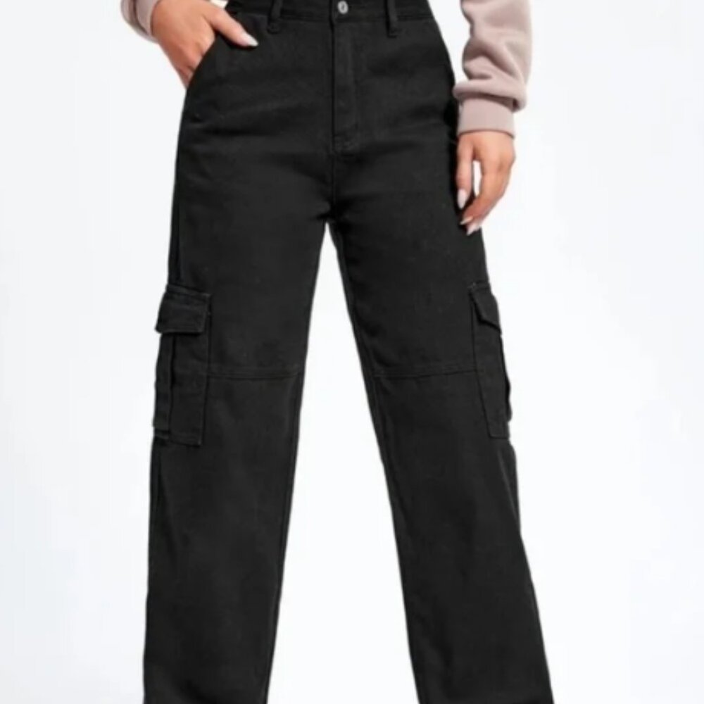 Zara Black Cargo Pants Size 0